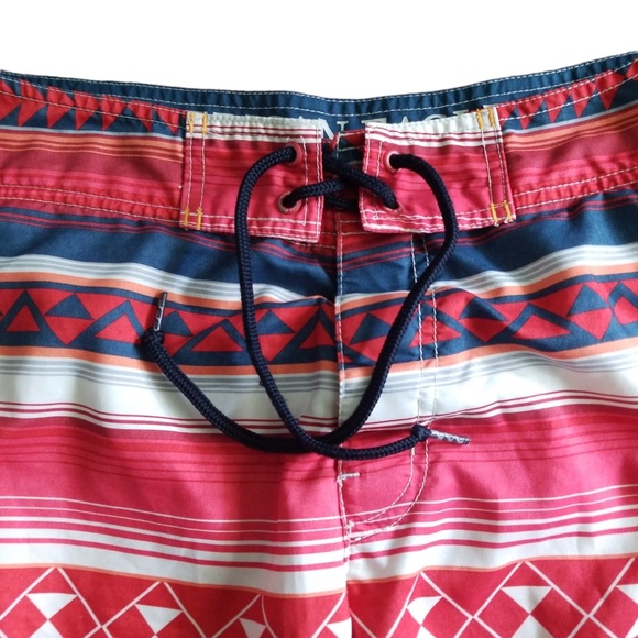 American Eagle Men's Swim Geometric Striped Board Shorts Sz. M - Picture 3 of 9